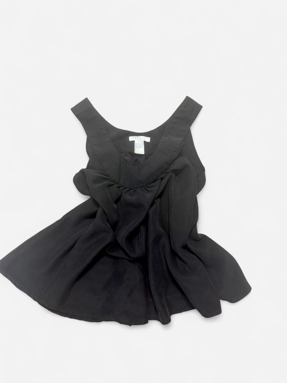 Grace Black Ruffled Front Tank